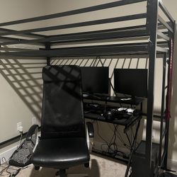 Metal twin loft bed