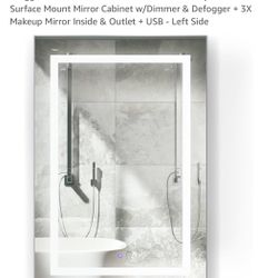 Krugg LED Medicine Cabinet 24 Inch X 36 Inch