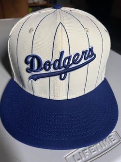 New Era 59Fifty Los Angeles Dodgers Off White Pinstripe Hat Size 8