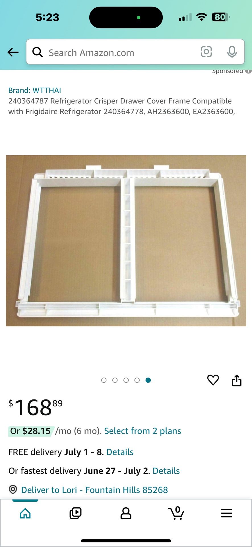 Refrigerator Crisper Drawer Cover