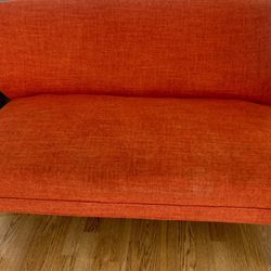 Red 46" Wide Upholstered Loveseat couch 