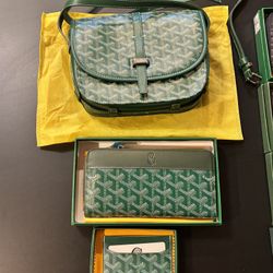 Goyard Green Bag, Purse , & Cardholder Set 