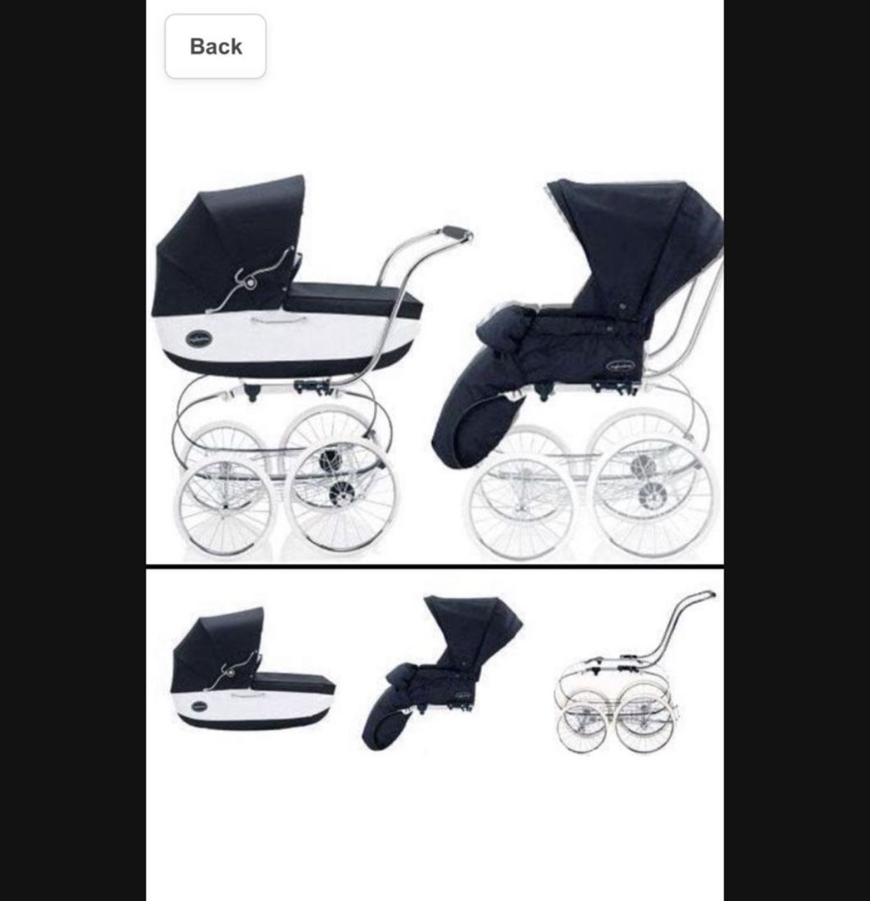 Inglesina classica baby stroller pram with toddler seat