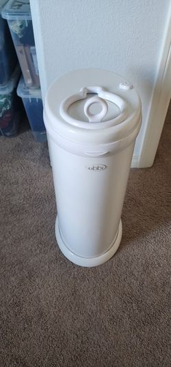 White ubbi diaper pail