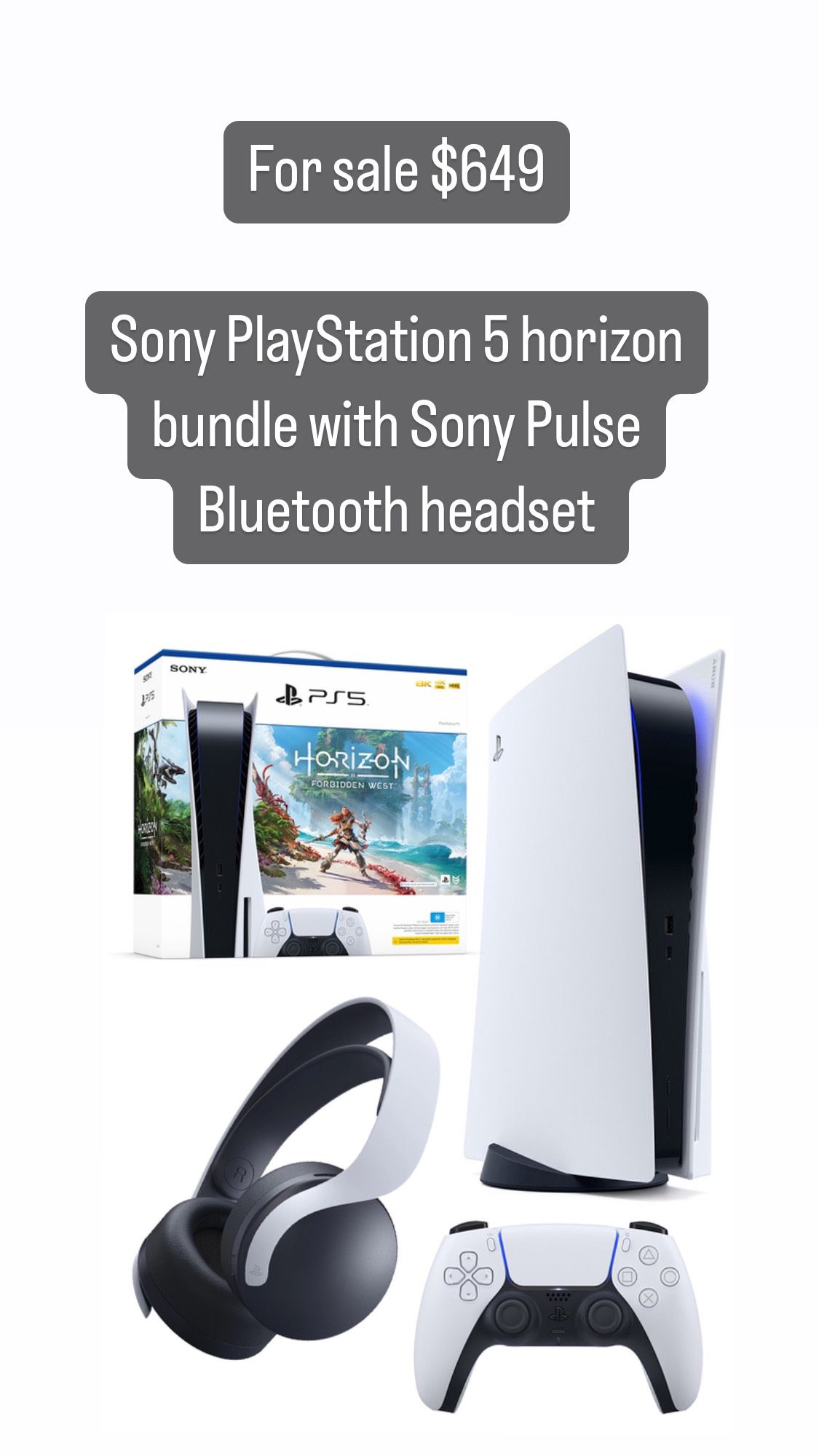 Sony PlayStation 5 Horizon Bundle With Sony Bluetooth Headphones 