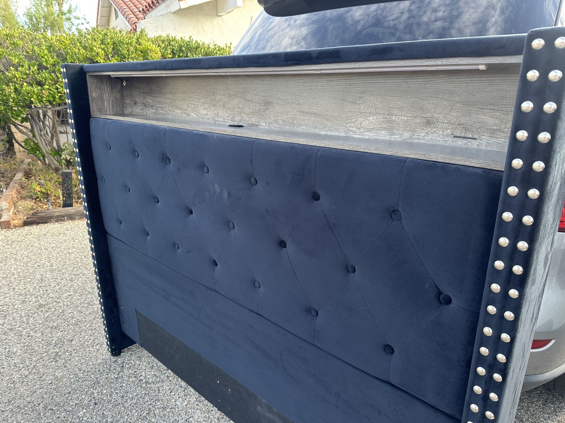 Upholstered Headboard With Studded Trim