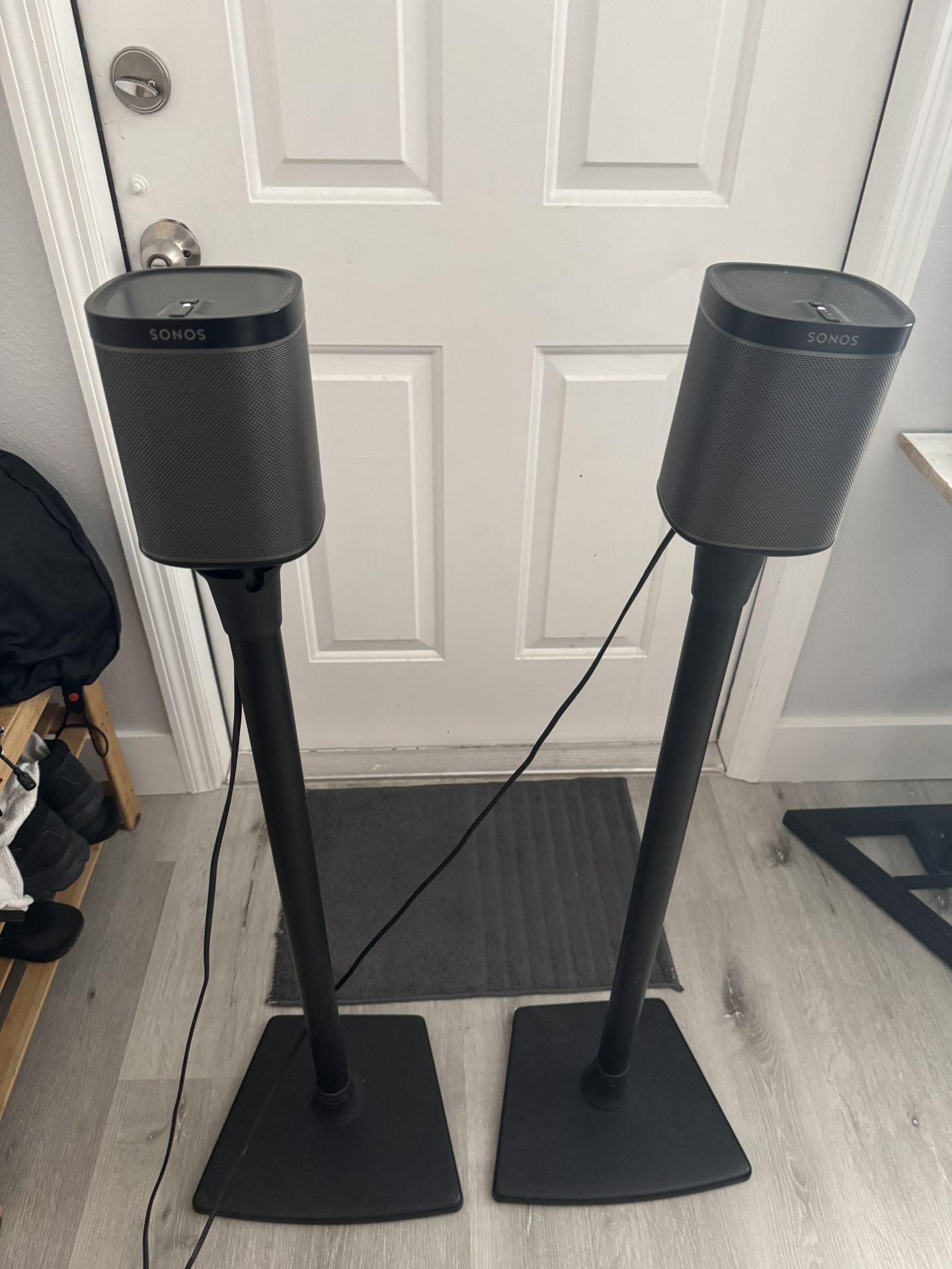 Sonos - Play 1 (pair) With Stands