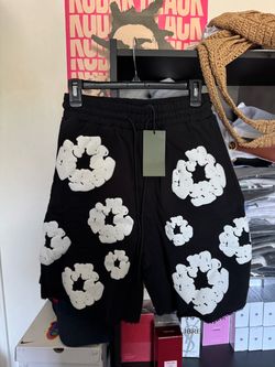 Denim Tears Cotton Wreath Sweatshorts - Black / White