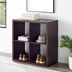 Espresso 4 cube storage organizer bookcase bookshelf - NEW 
