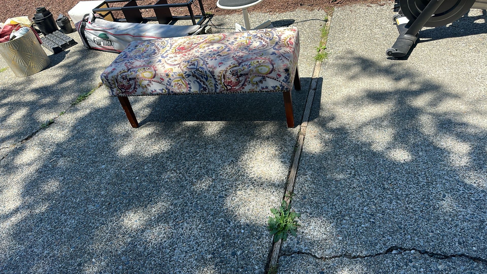 Floral Ottoman Bench
