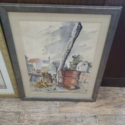 1959 arrist signed watercolor painting