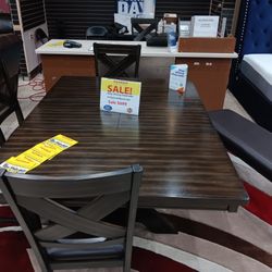 Kelly Dining Table Sets W/4 Chairs And Bench---$699---Unreal Pricing!!!---Delivery And Setup Available 