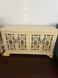 Cream Wood Sideboard Cabinet entertainment cabinet