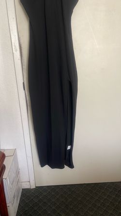 Vestido negro largo , nuevo size M Rajada aún lado asta la pierna12