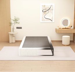 🔥Brand new in the box🔥Twin Box Spring 9 Inch Heavy Duty Box Spring Mattress Foundation Metal Bed Base with Fabric Cover, Noise Free Easy Assembly(bl