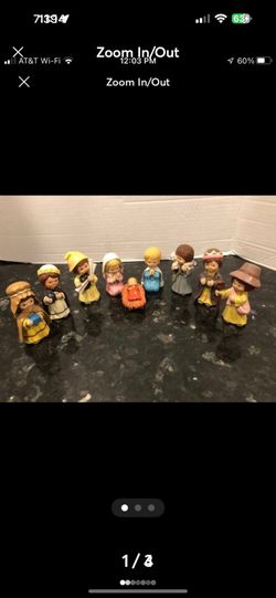 Vintage nine piece ceramic little children nativity set