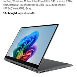 NEW Samsung 15.6" Galaxy Book5 360 PC, AI Business Laptop, Windows 11 Pro, Intel Core Ultra 5 Processor 226V, FHD AMOLED Touchscreen, 16GB/512GB,