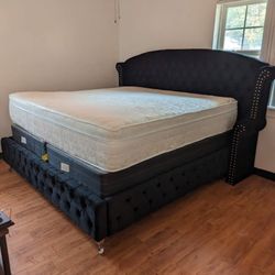 King  Size Black Platform Bed - Atlanta Same Day Delivery 