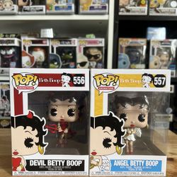 VAULTED Betty Boop Angel & Devil Funko Pops #556 #557 Animation Max Fleischer