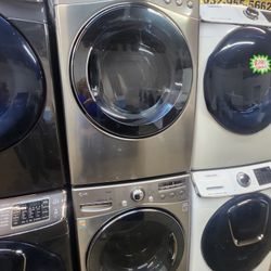 💯💯LG SET STEAM WASHER AND ELECTRIC DRYER STAINLESS STEEL 