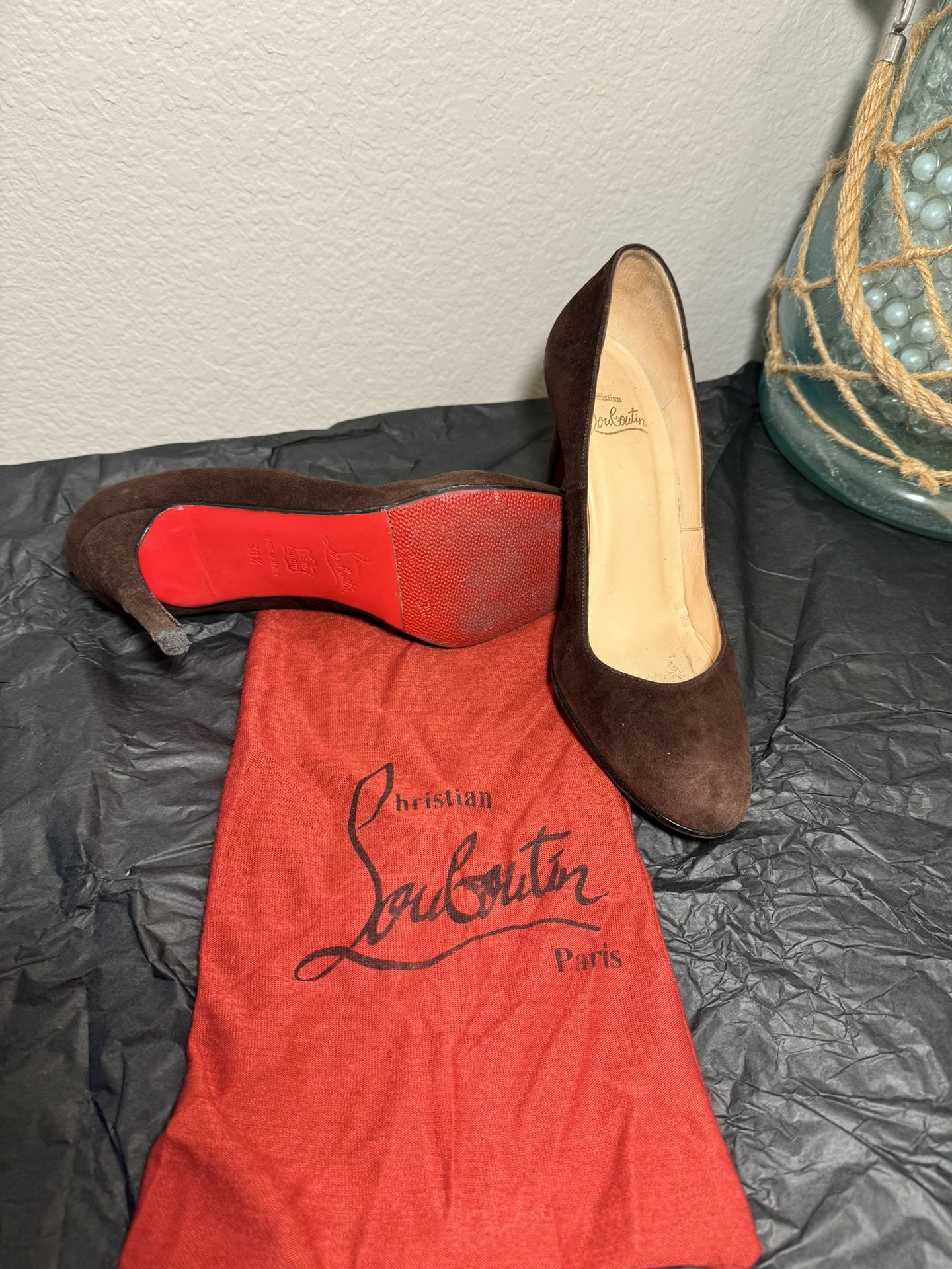 Christian Louboutin Brown Suede Viera Pump Heels