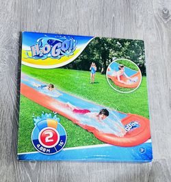 Slip And Slide With Built-In Sprinklers Double Slide 4.88m Bestway H20GO Garden