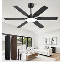 52” Modern Ceiling Fan With Light 