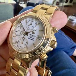 Vintage Raymond Weil Amadeus 200 Chronograph Swiss automatic  chronograph with 18K gold-plated case, original bracelet, and a 40mm classic profile. Ti