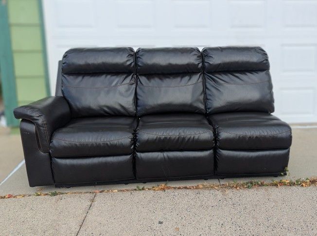 Black Leather Reclining Sofa