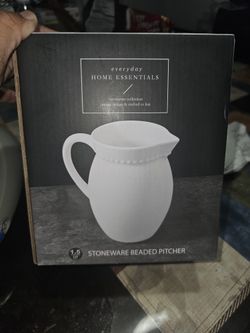 Stoneware Beaded Pitcher