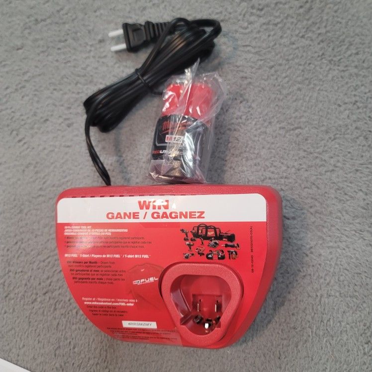 New Milwaukee m12 (1) 2ah battery and charger