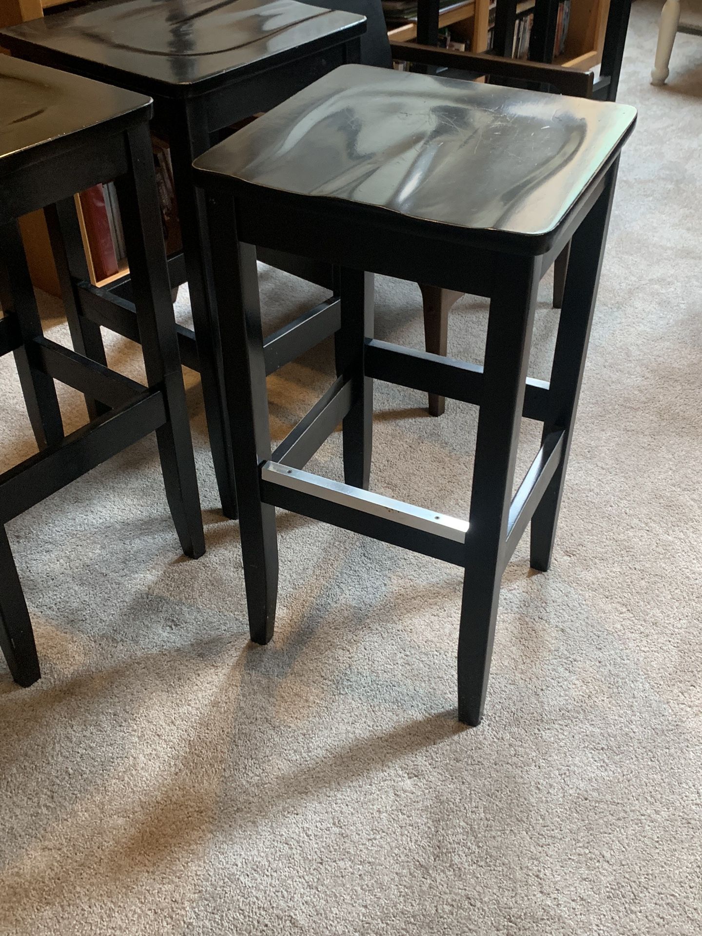 Quality Pottery Barn Style Black Bar Stools