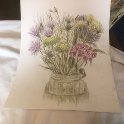 Two Watercolor Pencil Drawings 