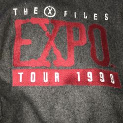 1998 The XFiles EXPO Tour Coat Gray Wool Black Leather Bomber Jacket Large Men’s BRAND NEW NEVER USED SMOKE AND PET FREE HOME