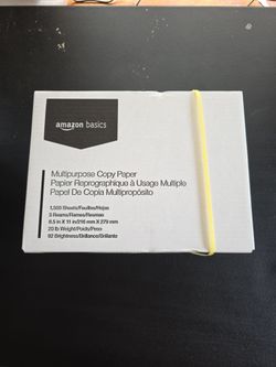 Amazon Basics Multipurpose Copy Printer Paper, 20 lb, 8.5 x 11 Inches, 3 Reams (1,500 Sheets).