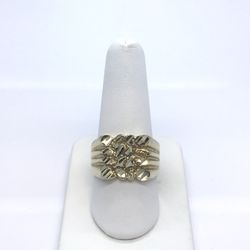 Gold Nugget Ring 10K New