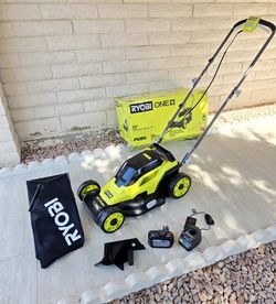 RYOBI 18V 13in Lawn Mower KIT with 4.0 battery and charger