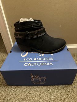 Jellypop Black Ankle Boots with Chain Detail