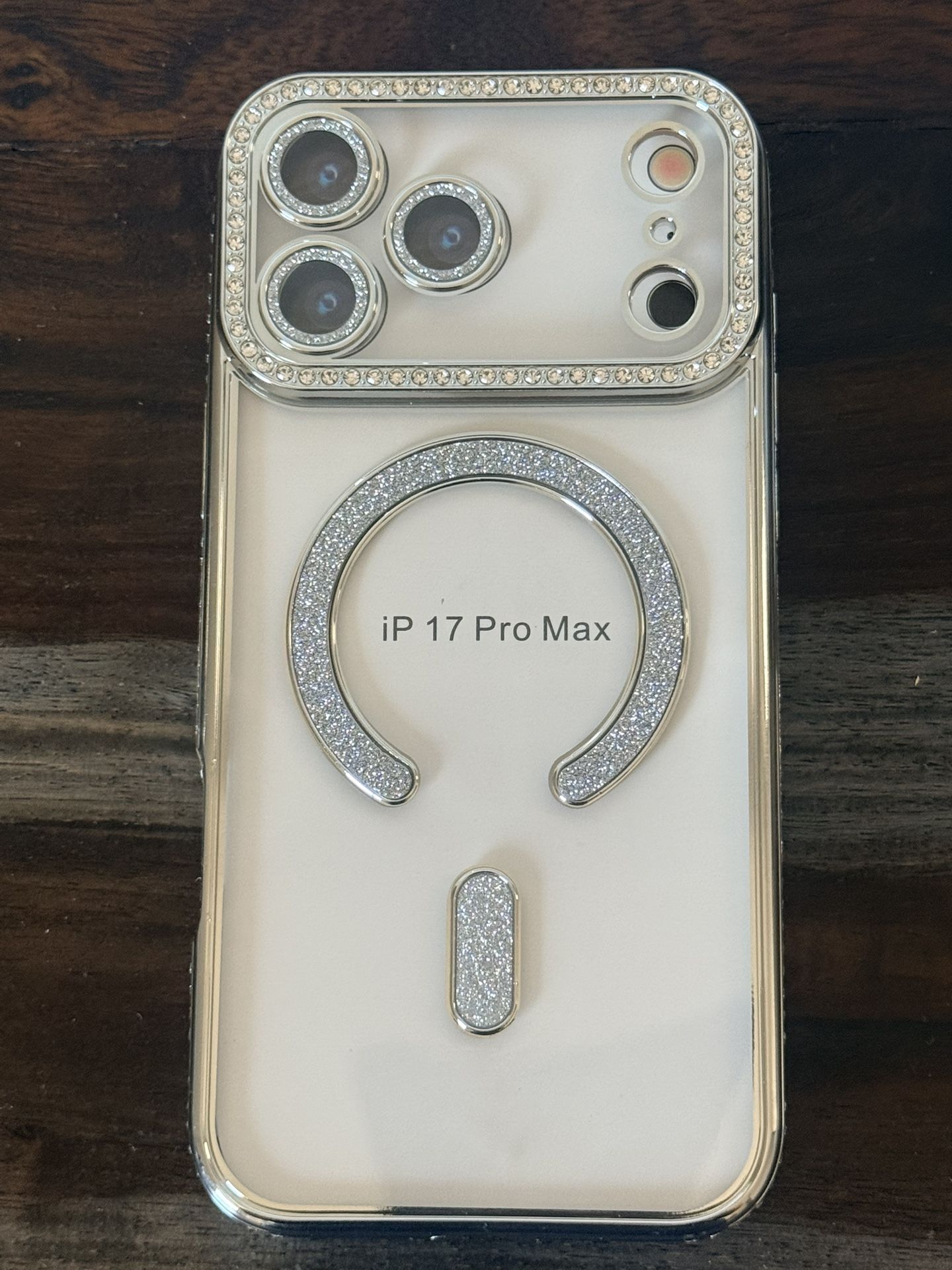 iPhone 17 Pro Max  Sparkling crystal Phone Case ( Silver Color) 