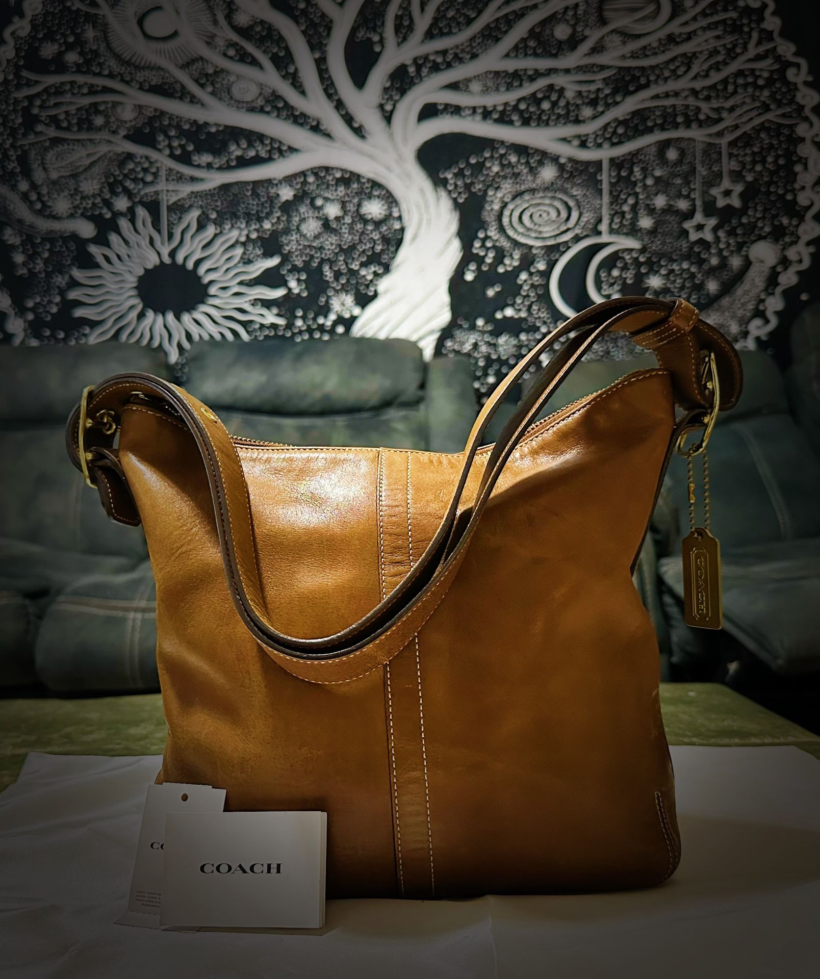 Vintage Y2K Coach Hobo Bag 2004 year Tan soft Leather