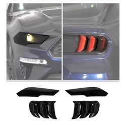 Front & Rear Headlight Taillight Lamp Cover Kit for 2018-2023 Ford Mustang
