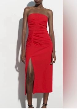NWT Zara women’s XS midi Red dress gorgeous wedding quest