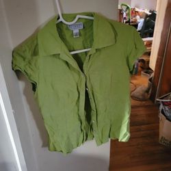 Green Button Down Blouse
