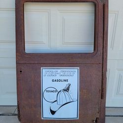 Antique 1920s Essex Car Door Repop Texaco Fire Chief Sign Mancave Art