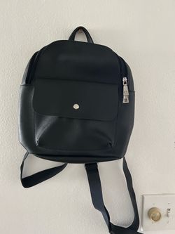 Faux Leather Mini Backpack Color Black