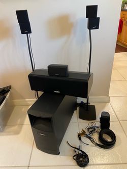 Bose Acoustimass 10 Series IV Speaker System w/ Stands & Polk Audio Center Speaker