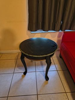 round wooden coffee table