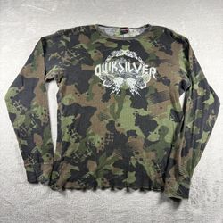 Vintage Quiksilver Shirt Men’s XL Camo Thermal Long Sleeve Surf Grunge USA #670