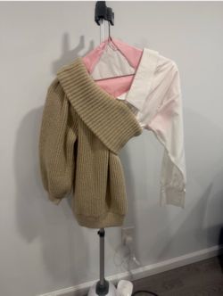 Chicwish Asymmetrical off-the-shoulder Sweater/Shirt - One Size Fits All