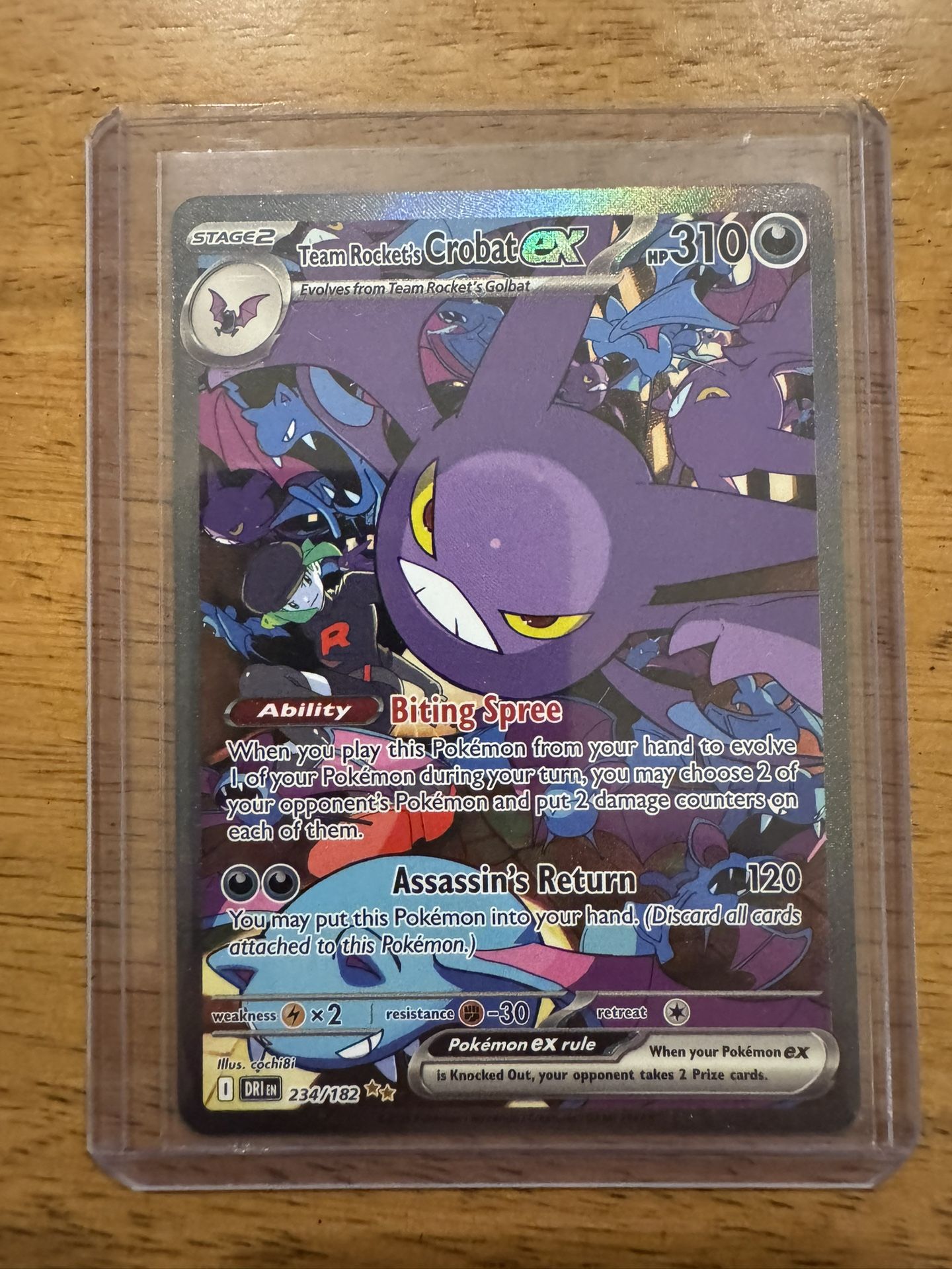 Team Rocket's Crobat ex - 234/182 - SIR - Destined Rivals - NM - Pokemon TCG